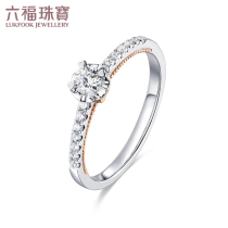 Lufu jewelry wedding diamond ring love beautiful Series 18K gold diamond ring two color wedding ring gift LB28516A