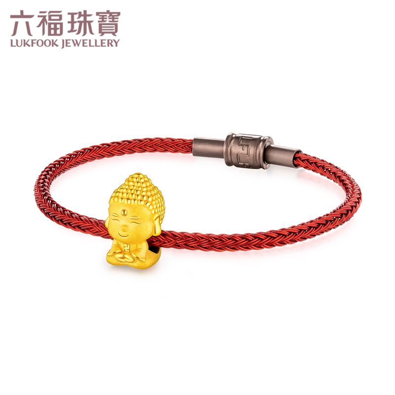 lukfook jewelry q version life buddha big day tathagata gold transfer bead bracelet with rope pricing gfa1tbp0050