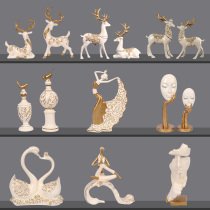 Nordic white living room wine cabinet decoration decoration Lucky deer TV cabinet creative decoration craft light luxury small decoration