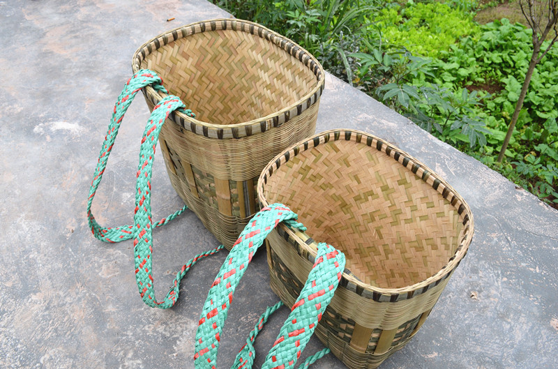 四川竹编背篓 大人儿童竹篾背篼背筐 收纳筐包买菜采药舞蹈道具