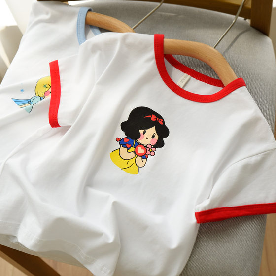 Children's cotton T-shirt, little princess print, girls round neck short-sleeved top, base shirt, summer style, children's clothing
Children's cotton T-shirt, little princess print, girls round neck short-sleeved top, base shirt, summer style, children's clothing