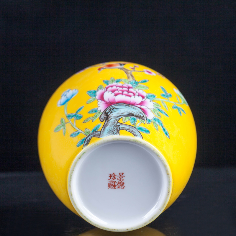 I and contracted jingdezhen ceramics colored enamel painting of flowers and tea storage tank teahouse tea as cans accessories furnishing articles