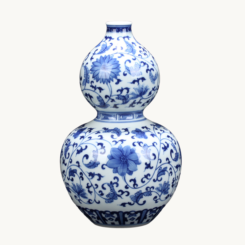 Jingdezhen ceramic bottle gourd of blue and white porcelain vase decoration place to live in the sitting room porch porcelain craft gift