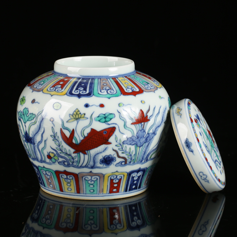 Jingdezhen ceramic dou see colour every year more than maintain day word tea pot storage as cans accessories teahouse furnishing articles