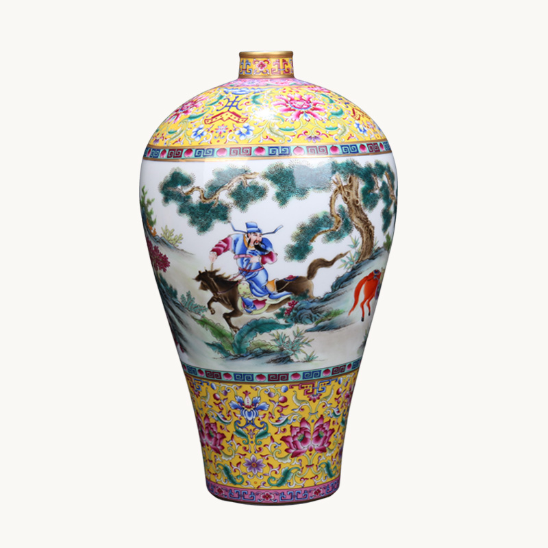 Under the jingdezhen ceramic see colour enamel manual Xiao Heyue after han xin household vase decoration furnishing articles