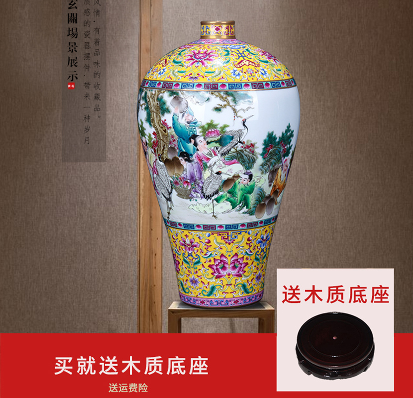 Jingdezhen ceramic see the eight immortals enamel vase of I and contracted household porcelain decorative furnishing articles sitting room