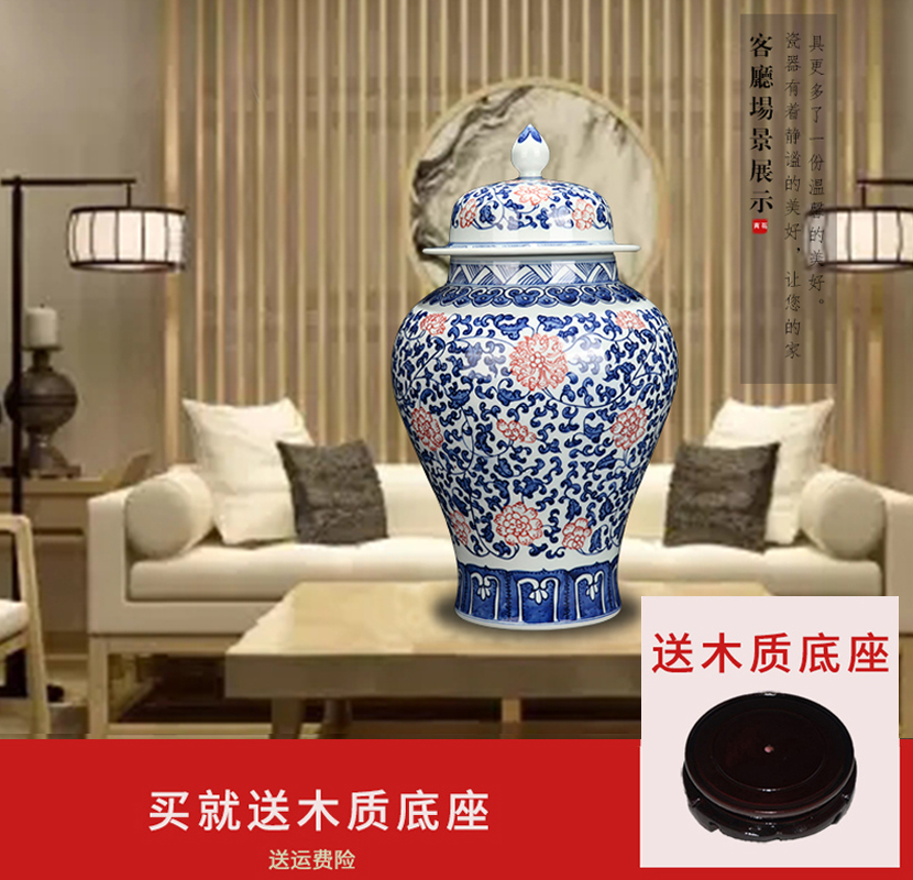 The New Chinese blue and white porcelain of jingdezhen ceramics youligong general pot home sitting room porch porcelain decorative furnishing articles