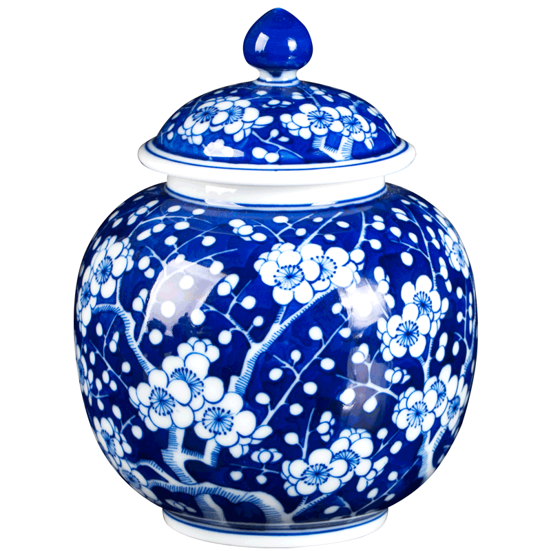 Blue and white porcelain of jingdezhen ceramics hand - made name plum flower tea pot home sitting room adornment teahouse tea pot furnishing articles