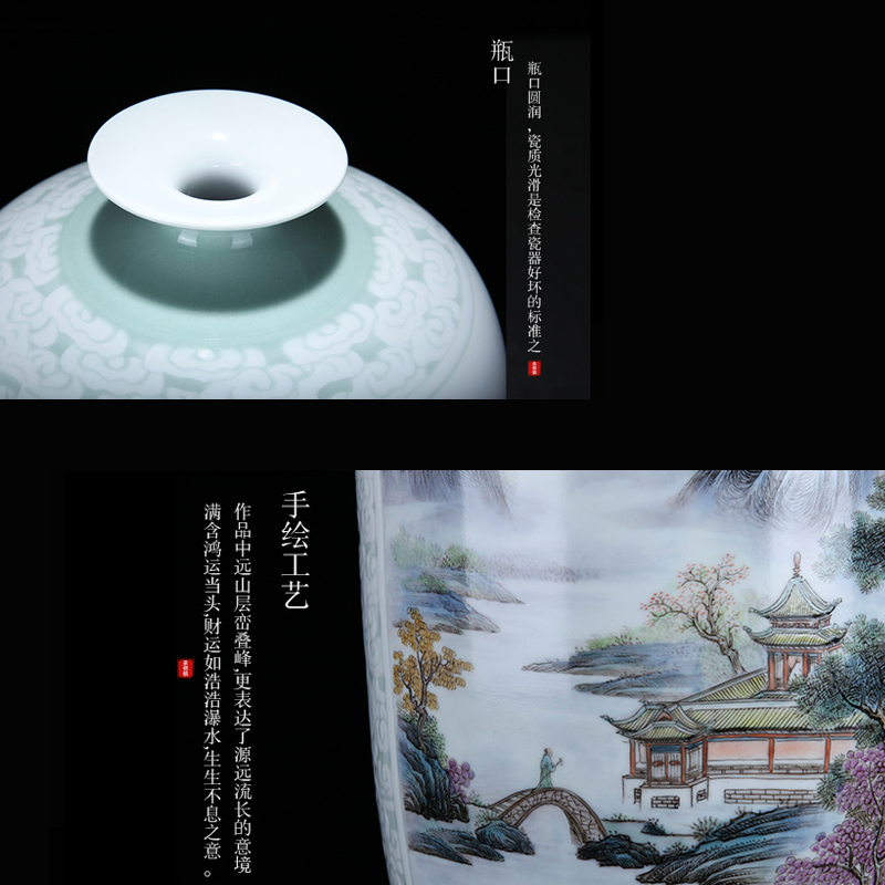 Jingdezhen porcelain has a long history in the Chinese hand - made vases, home sitting room rich ancient frame porcelain handicraft furnishing articles