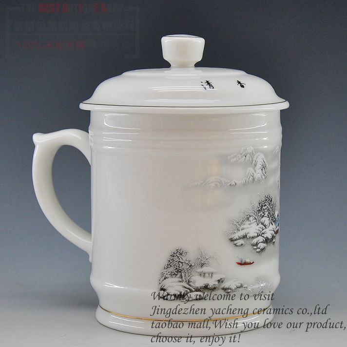 Jingdezhen ceramics large ipads porcelain cup with cover office man a cup of tea cups porcelain cup