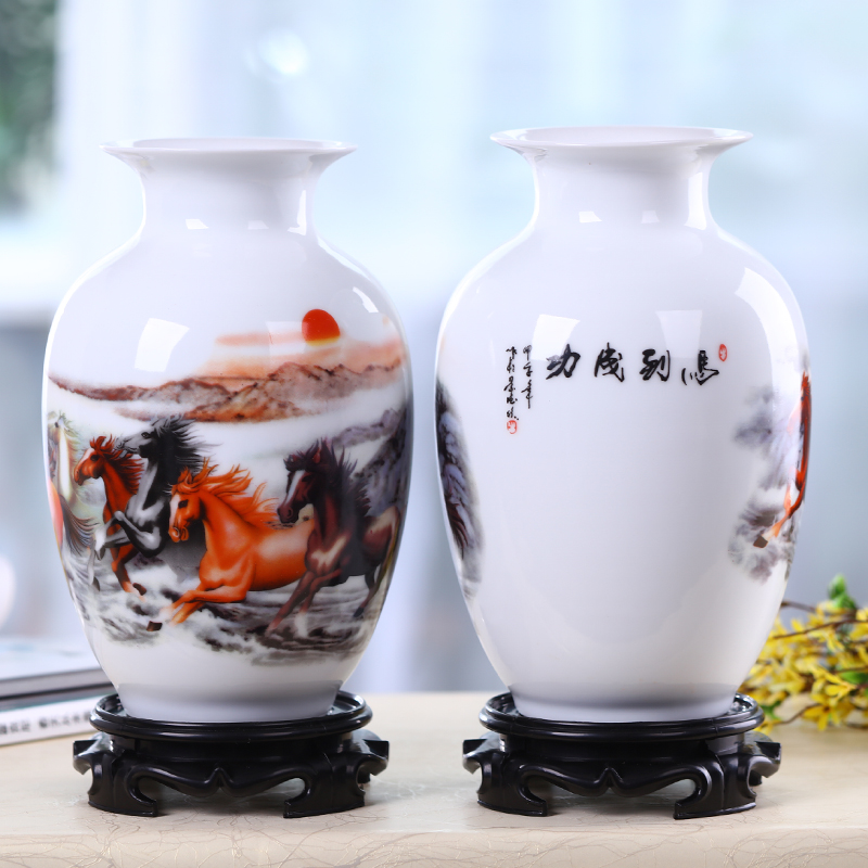 Jingdezhen ceramic vase sitting room place flower arranging flower decoration simple adornment bedroom rural household