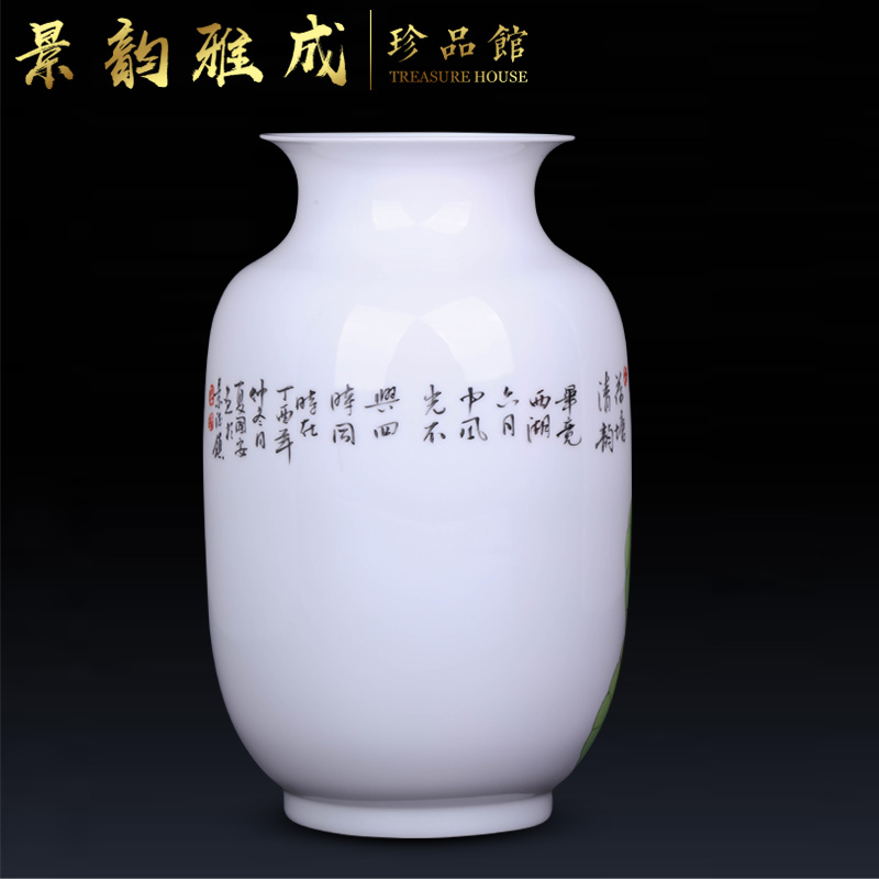 Jingdezhen ceramic home sitting room porch checking porcelain decorative flower vase is placed new Chinese arts and crafts