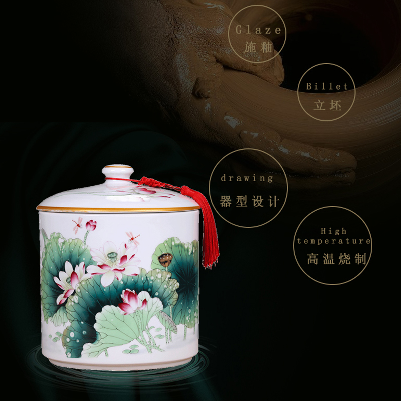 Chinese jingdezhen ceramics ceramic pot storage tank soft outfit general moisture storage tanks m canned tea POTS