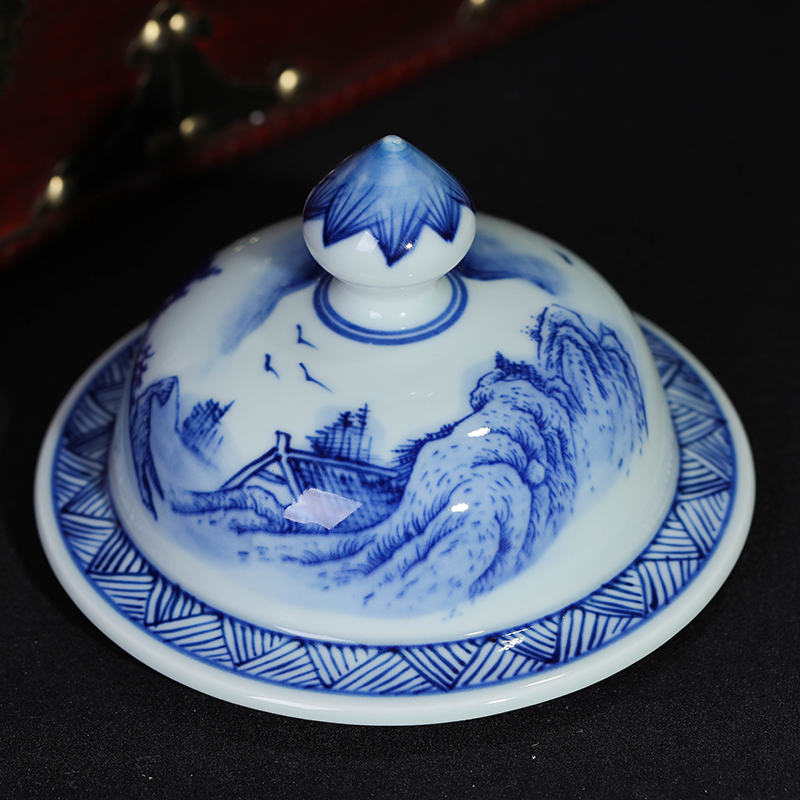 Jingdezhen ceramics modern style home furnishing articles adornment ornament blue on the modern Chinese style restoring ancient ways that occupy the home