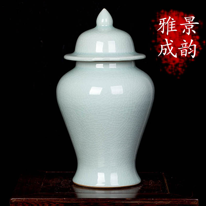Jingdezhen ceramic crack glaze vase general household adornment furnishing articles of Chinese style living room porch craft porcelain