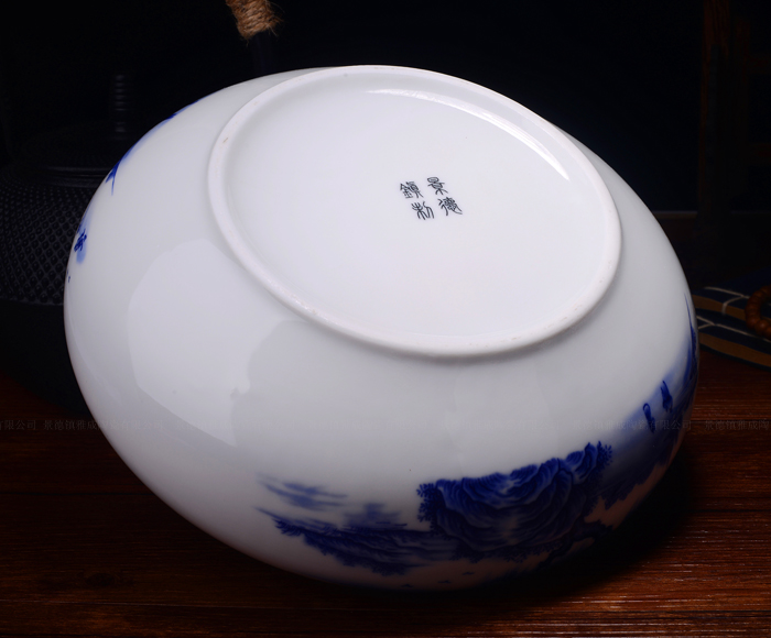 Jingdezhen ceramic blue and white porcelain cup tea accessories kung fu tea wash to wash to the writing brush washer from large tea furnishing articles