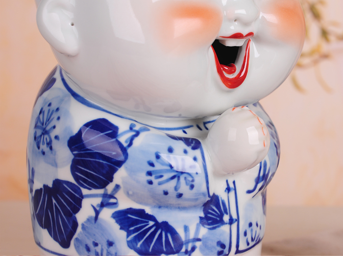 Jingdezhen ceramics blue - and - white porcelain its congratulation doll handicraft furnishing articles household act the role ofing is tasted