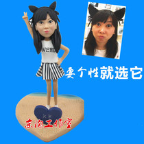 Soft pottery doll Real person doll photo custom birthday gift Pottery clay person custom diy wax figure clay sculpture custom