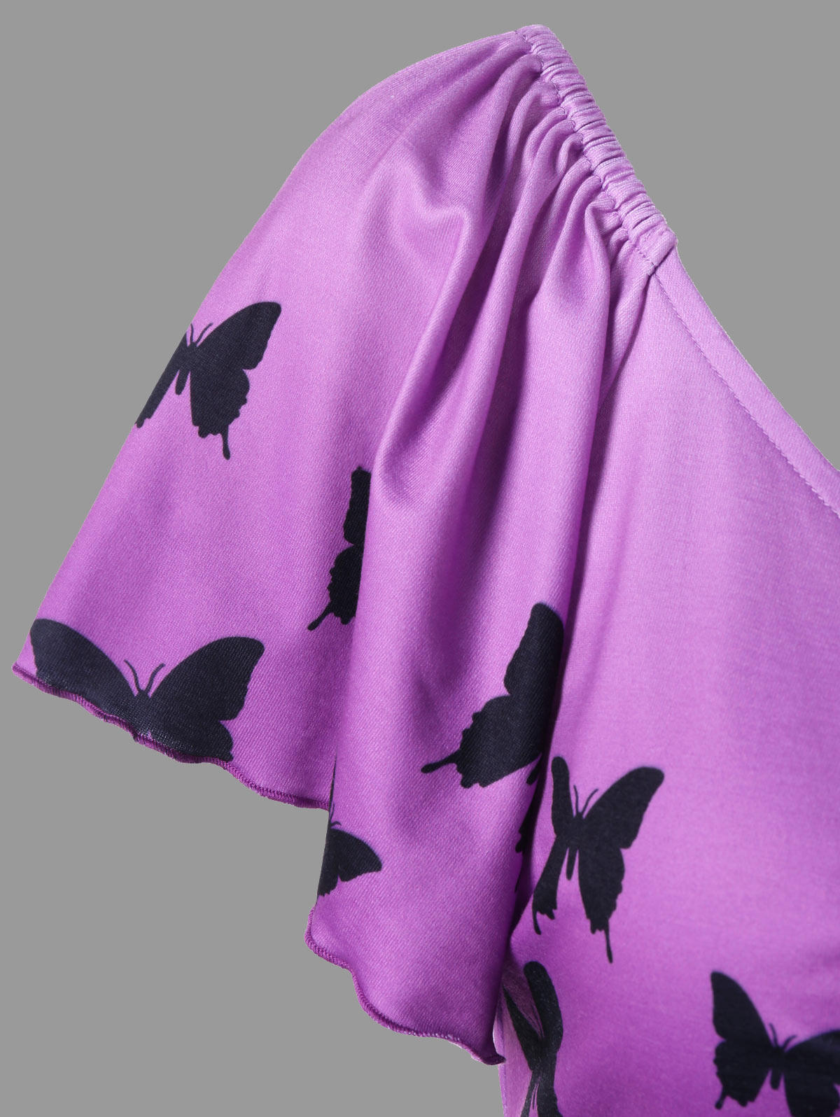 2018亚马逊速卖通ebay热卖欧美秋季新款女装渐变蝴蝶印花大码上衣