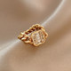 Gold chain zircon ring female niche design light luxury fashion personality index finger ring cold wind high-end ring Gold chain zircon ring female niche design light luxury fashion personality index finger ring cold wind high-end ring