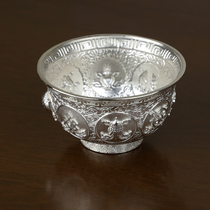 Eight auspicious sterling silver water supply bowl water supply Cup 6cm caliber carry seven water supply protection method for wine single pricing