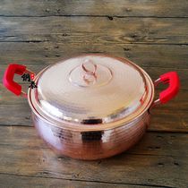 Deepen copper pot large double ear copper soup pot pure copper small pot pure copper home induction cooker copper hot pot extra thick