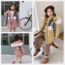 Korean childrens clothing boys and girls childrens clothing winter hooded color long-sleeved cotton-padded clothing bread clothing Chinese New Year cotton clothing