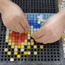 DIY handmade mosaic puzzle template transfer film fiber mesh nylon mesh quartz crystal old mold collage board