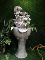 Fish tank Lucky elephant carp Ceramic fish tank Rockery water bonsai Living room office ornaments Humidifier round