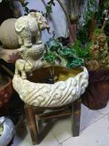 Medium fish tank spray pot fish tank long running water fountain bonsai ceramic fortune porch ornaments