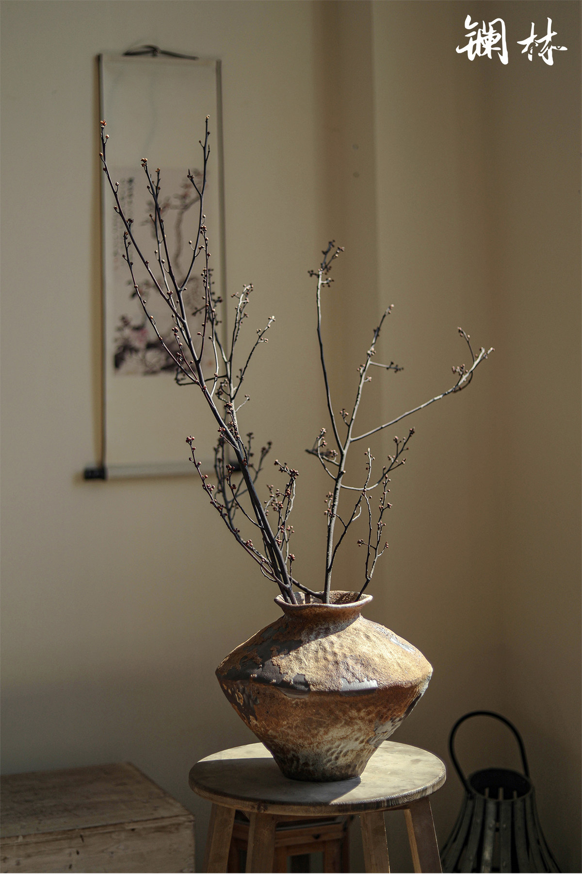 陶瓷粗陶花瓶古朴禅意陶罐复古侘寂风摆件手工民宿酒店插花器水培