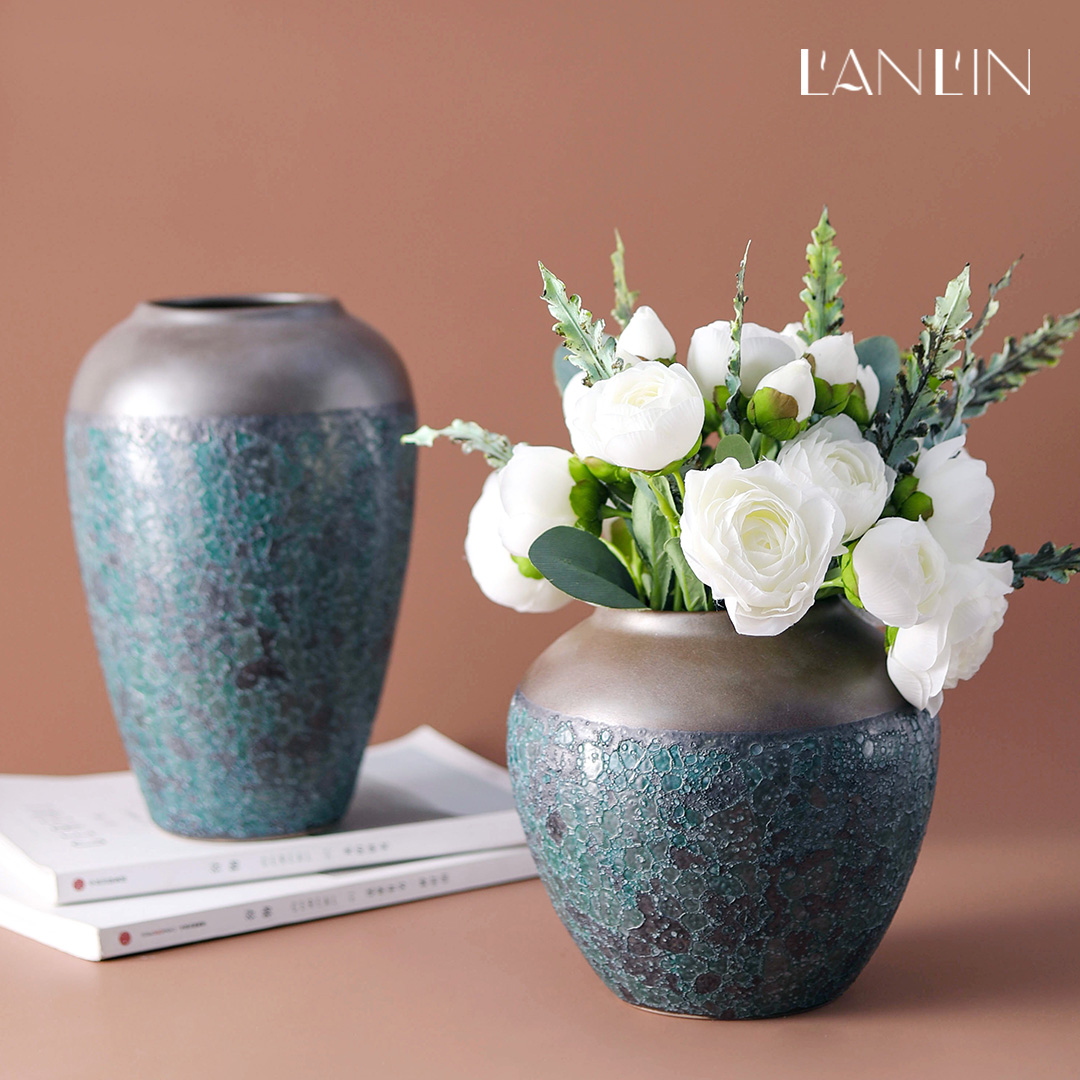 Vase furnishing articles of Chinese style ceramic decoration flower arranging dried flowers sitting room manual pottery zen retro home furnishing articles