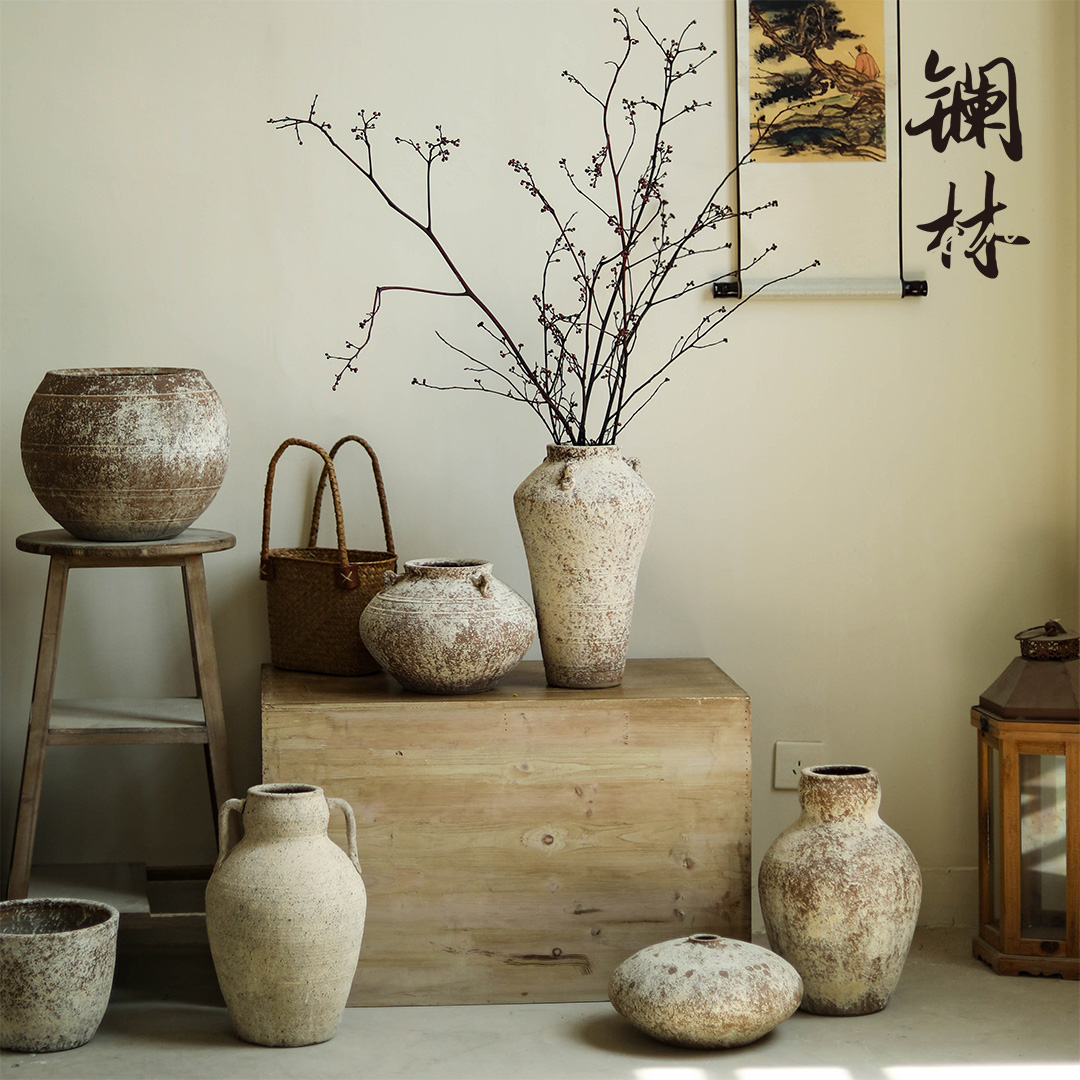 Vase coarse pottery wabi-sabi wind restoring ancient ways of the home stay facility new Chinese ceramic POTS dry flower is the balcony flowerpot home furnishing articles