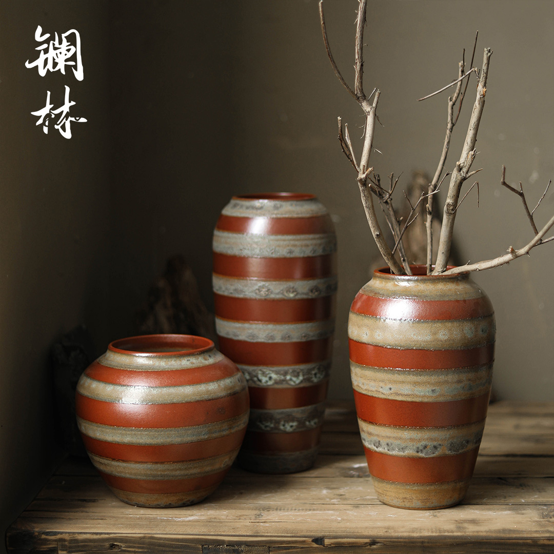 Mesa of new Chinese style ceramic vase national wind restoring ancient ways is the living room table flower decoration decorative vase furnishing articles of home stay facility