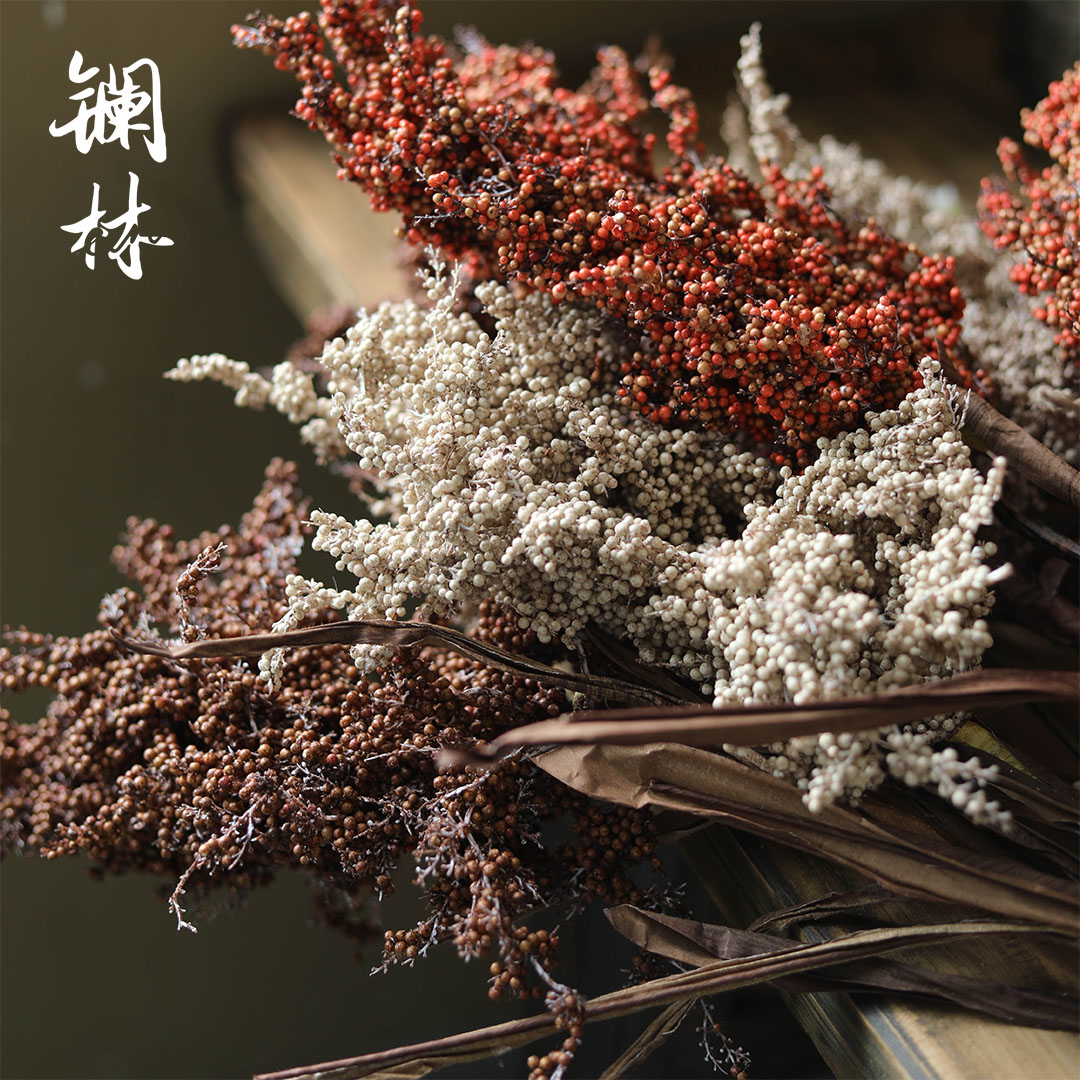 Simulation of sorghum restoring ancient ways the autumn dry flower long branch home decoration to the hotel wabi-sabi wind jugs arranging flowers floral decorations