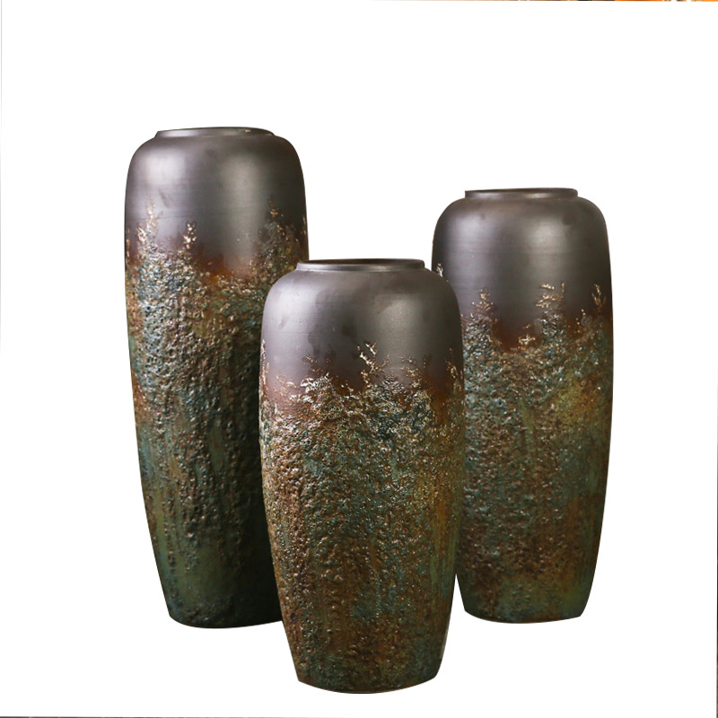 The Big vase furnishing articles sitting room ground do old coarse pottery flower arranging bottles home furnishing articles of handicraft ceramic pottery decoration