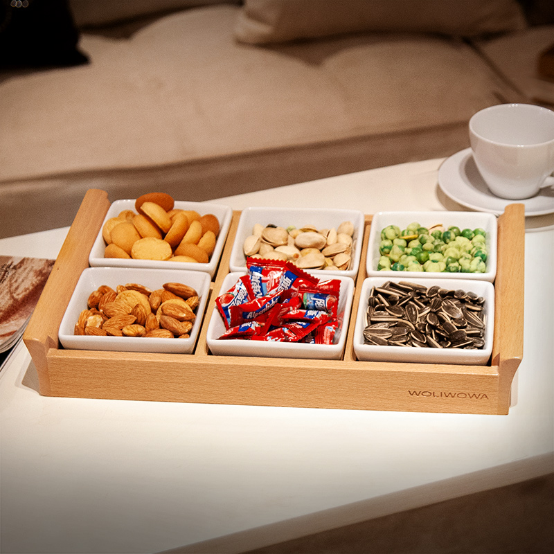 Creative snack plate frame ceramic compote candy dishes dry fruit bowl of fruit snacks disc nut plate snack dishes