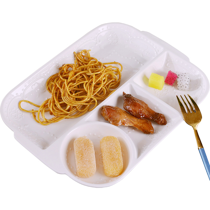 Under the glaze color embossed grain ceramic frame eat fast food dish one Japanese household creative children separated plate plate