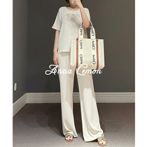 AnnaLemon simple and clean styling stylish design imported triacetic acid short sleeve set