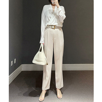 AnnaLemon Italian Neapolitan elegant noble Japanese triacetate flower buds high waist nine pants