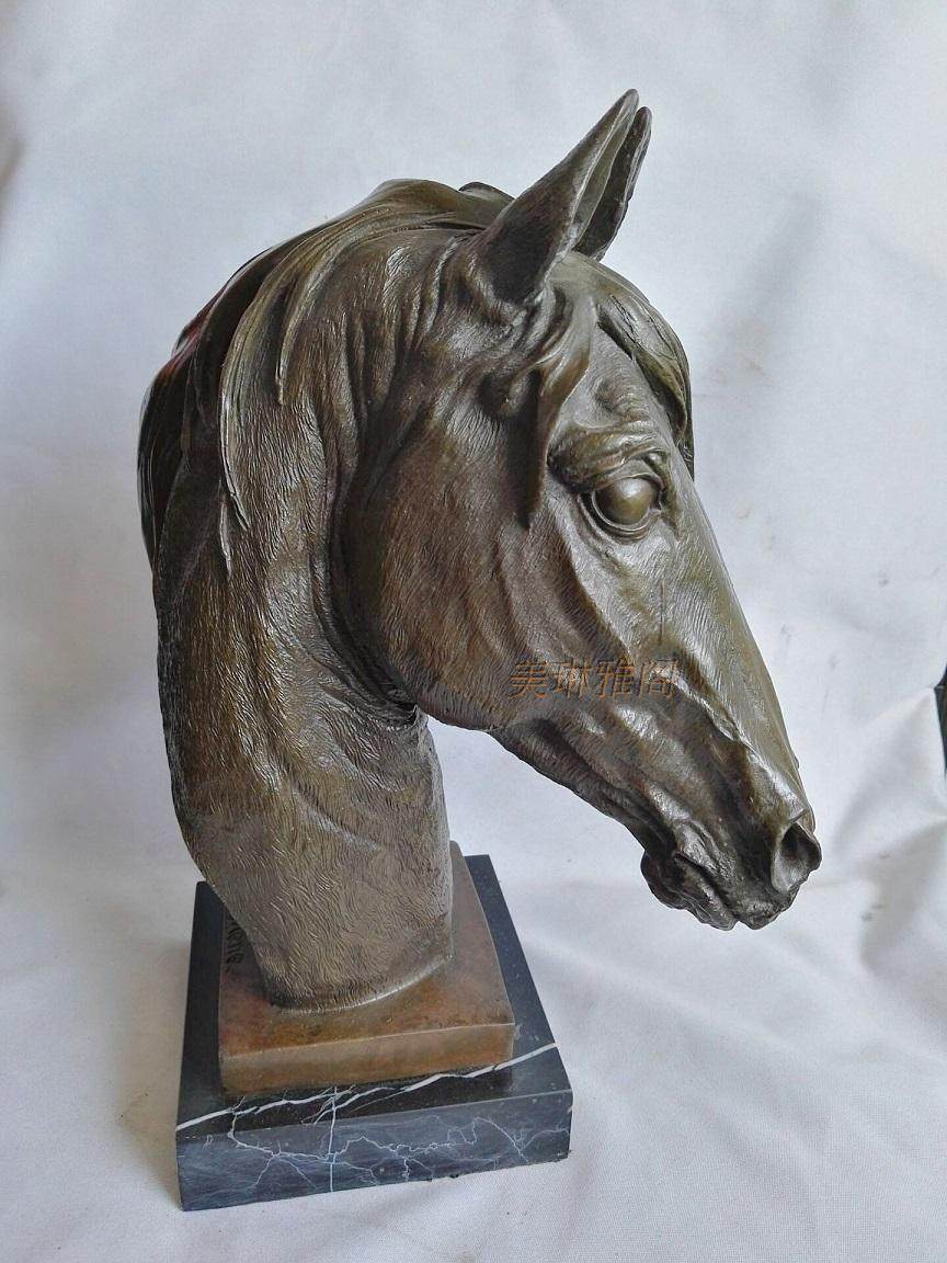 动物铜雕 马头铜雕 铜马头摆件 金属工艺品