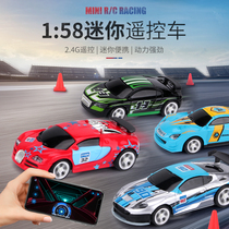 Ultra-small coke can remote control car can high-speed mini drift car charging remote control car app control 24G