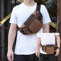 The new canvas pockets men's breast bags include outdoor leisure and multifunctional tide slanting shoulder shoulder shoulder bags men's pockets