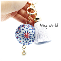 Hand Bow Ball DIY Material Bag Traditional Day Ensemble And Wind Vegetarian Blue Safety Car Hang Senior Custom Hand Companion Gift