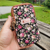 2021 new vertical two-layer cotton mobile phone bag womens halter neck large screen fresh and elegant fitness running arm wrist bag