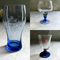 Nostalgic old stock 80-90s wine glass goblet red wine glass wine set blue