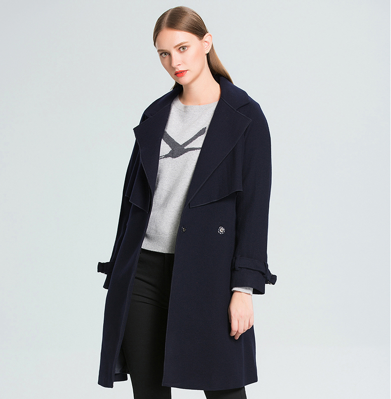 杰西jessie 正品秋冬款系带中长款羊毛呢外套 3289元 jffgd233_不打折