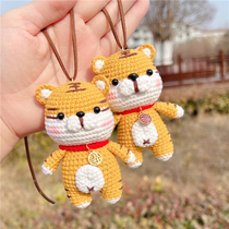Tiger year small red book bestselling hand crochet hook cute little tiger car pendant finished key button New Year gift woman