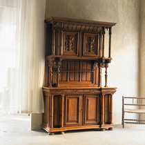 coznap antique) French Renaissance style Walnut sideboard display cabinet