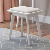 Nordic solid wood dressing table stool simple dining stool light luxury fabric bedroom girl soft bag makeup stool Net red home home